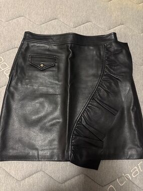 SANDRO real leather skirt